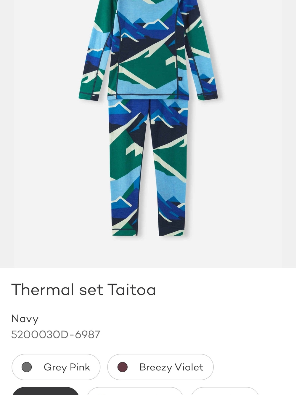 Kids Two-Piece Long Sleeve Pajama Set in Blue & Green Geometric Print - Picture 6 of 7